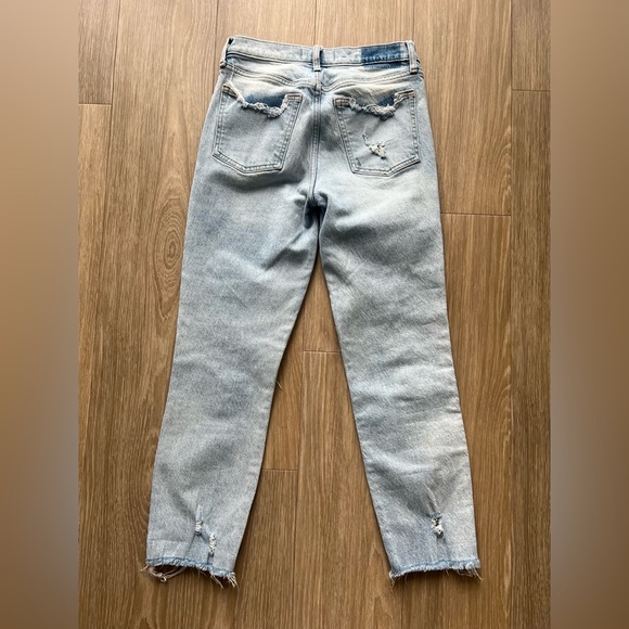 Abercrombie & Fitch The Boyfriend Mid Rise Size 00 | 24 Distressed Denim Jeans - Picture 2 of 4